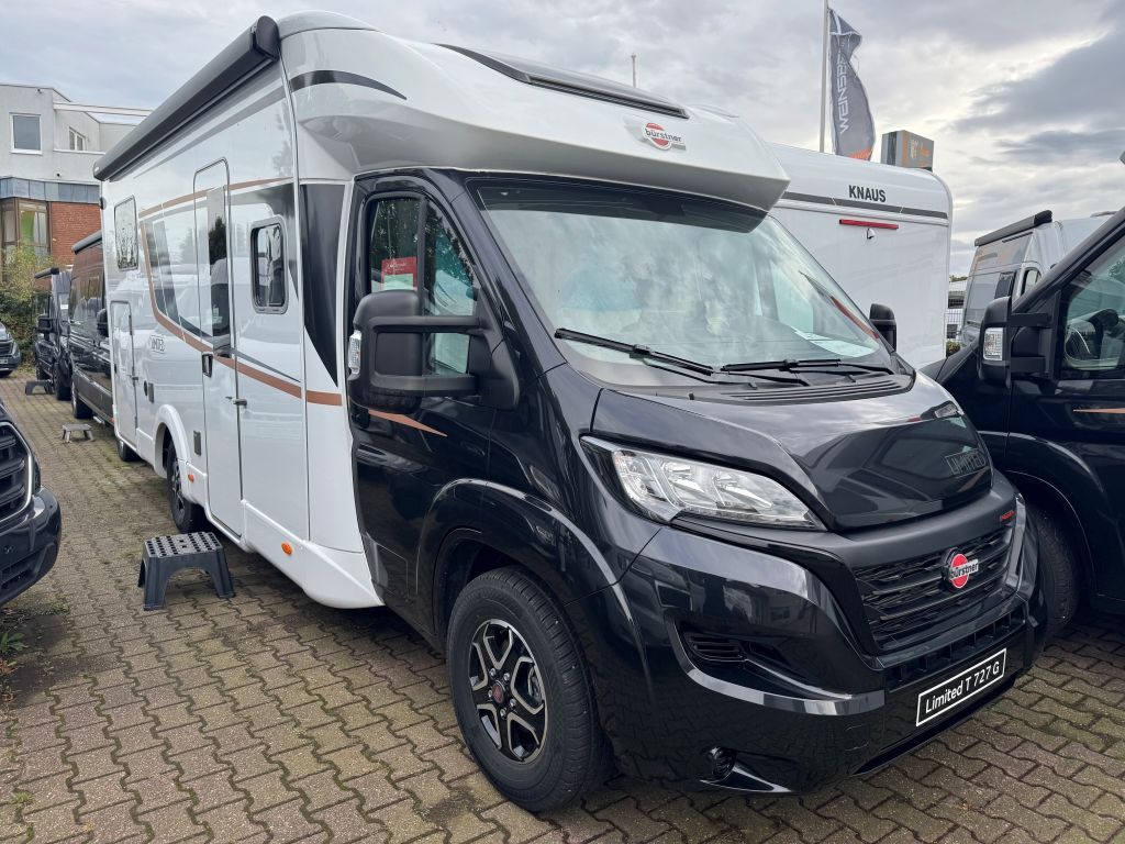 **Bürstner Limited T 727 G Modell 2023**\\\\ \\**Dieses Fahrzeug steht mit folgenden Optionen da:**\\\\ \\* **Fracht / Brief** \\ * **Fiat 180 PS - 4.000 kg** \\ * **Automatikgetriebe** \\ * **Dieseltank 90 l** \\ * **Ganzjahresreifen** \\ * **Abwasser...